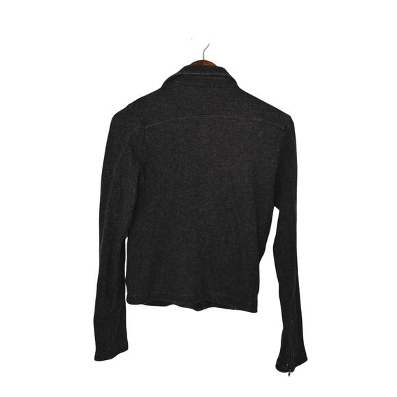 Cabi 100% Cotton Charcoal Gray Terry Knit Moto Jacket Size S - Picture 3 of 5